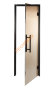 Дверь стеклянная Grandis GS 8х20-B-H-Bl коробка алюминий Diamond Black